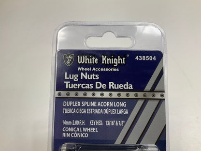 (20) White Knight 438504 Wheel Lug Nuts Duplex Spline Acorn Long 14mm X 2.00 RH