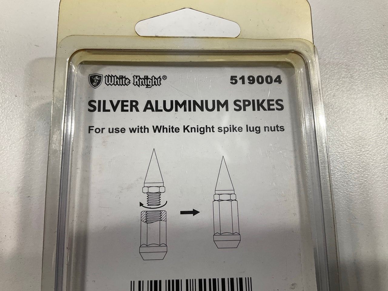 White Knight 519004 Silver Aluminum Spikes For Spike Lug Nuts - 4/Pack