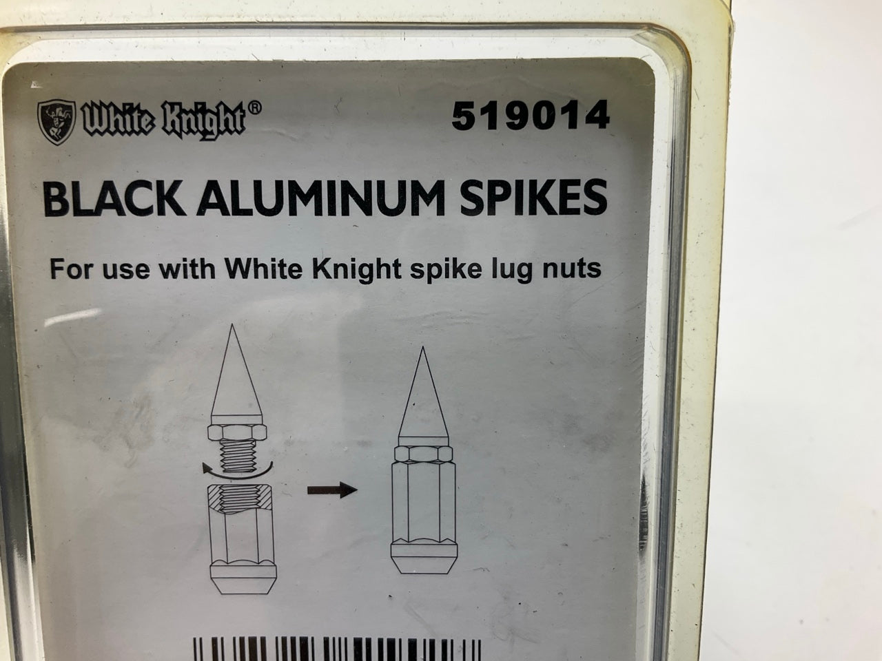 20 PCS - White Knight 519014 Black Aluminum Spikes For Spike Lug Nuts
