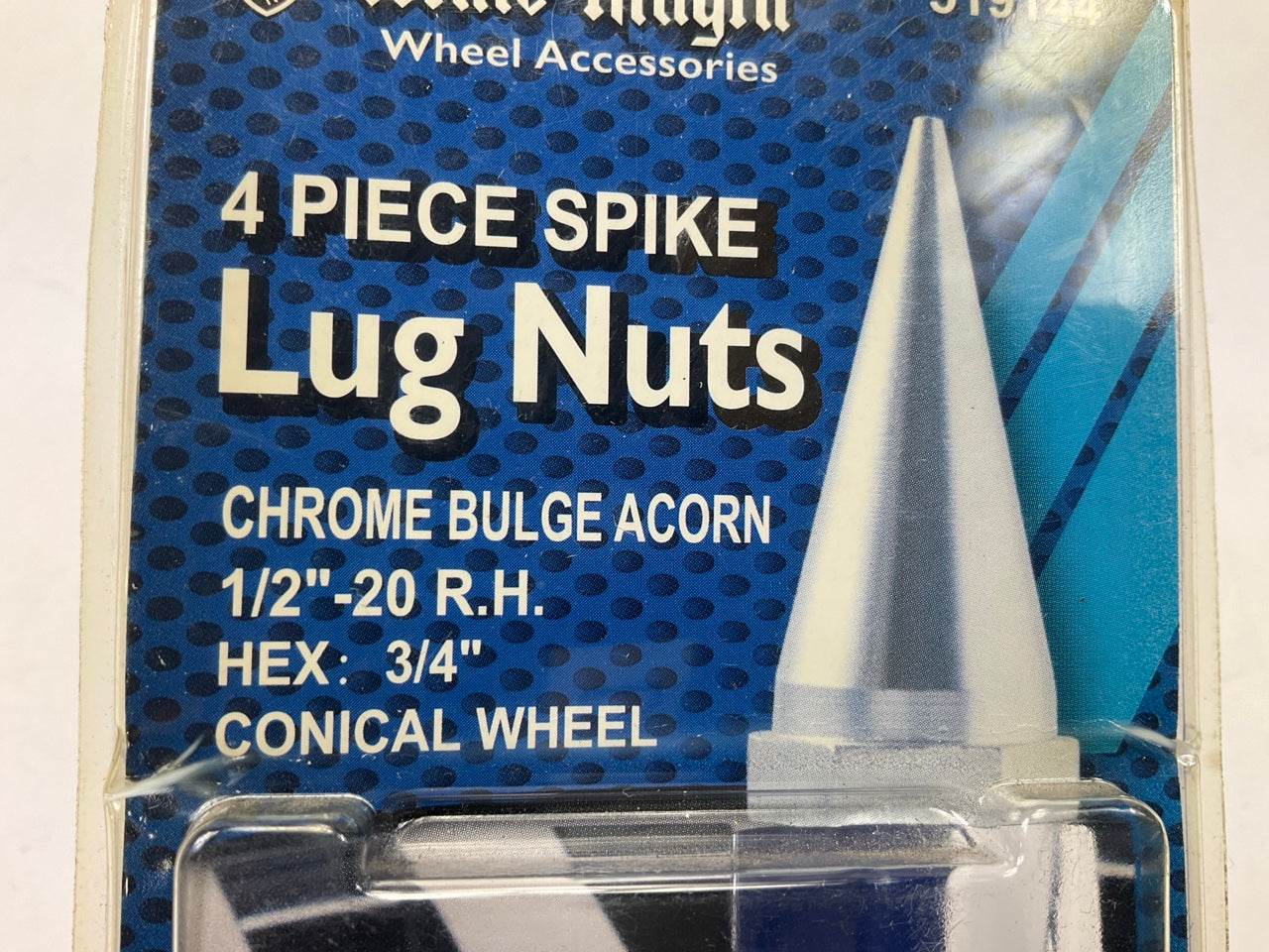White Knight 519144 Lug Nuts Chrome Bulge Acorn 1/2''-20, 3/4'' Hex, 4 PACK