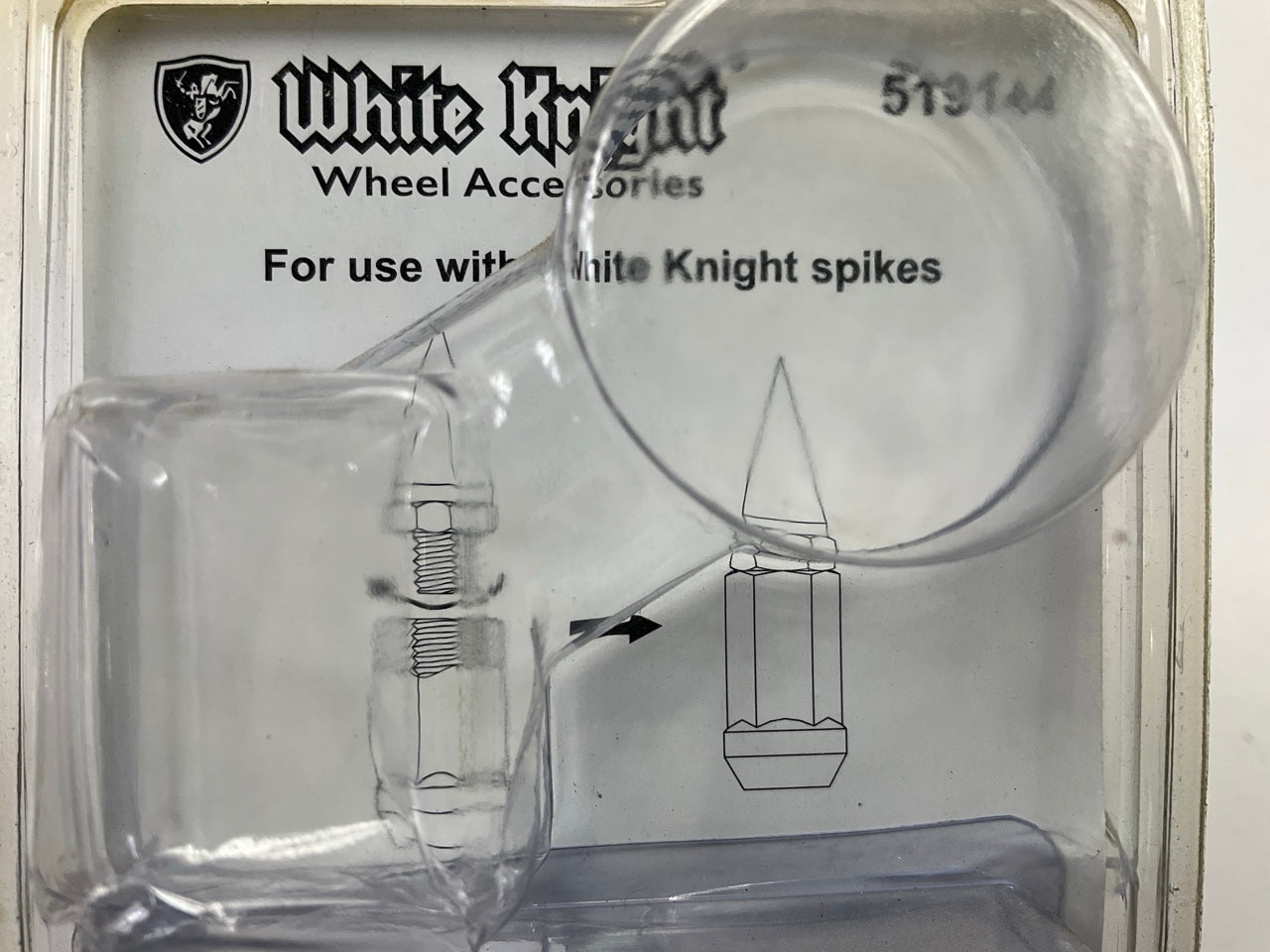 White Knight 519144 Lug Nuts Chrome Bulge Acorn 1/2''-20, 3/4'' Hex, 4 PACK