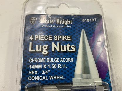 (4) White Knight 519197 Wheel Lug Nuts For Spikes (Spikes Sold Separately)