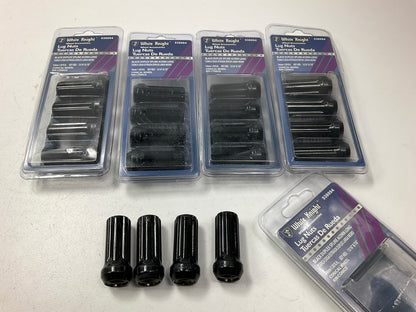 (20) White Knight 538094 Black Spline Drive Conical Seat Lug Nuts 14mm - 1.50