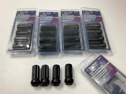 (20) White Knight 538094 Black Spline Drive Conical Seat Lug Nuts 14mm - 1.50