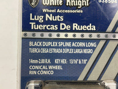 (20) White Knight 538504 Wheel Lug Nuts 14mm X 2.00 Thread, 13/16'' & 7/8''Hex