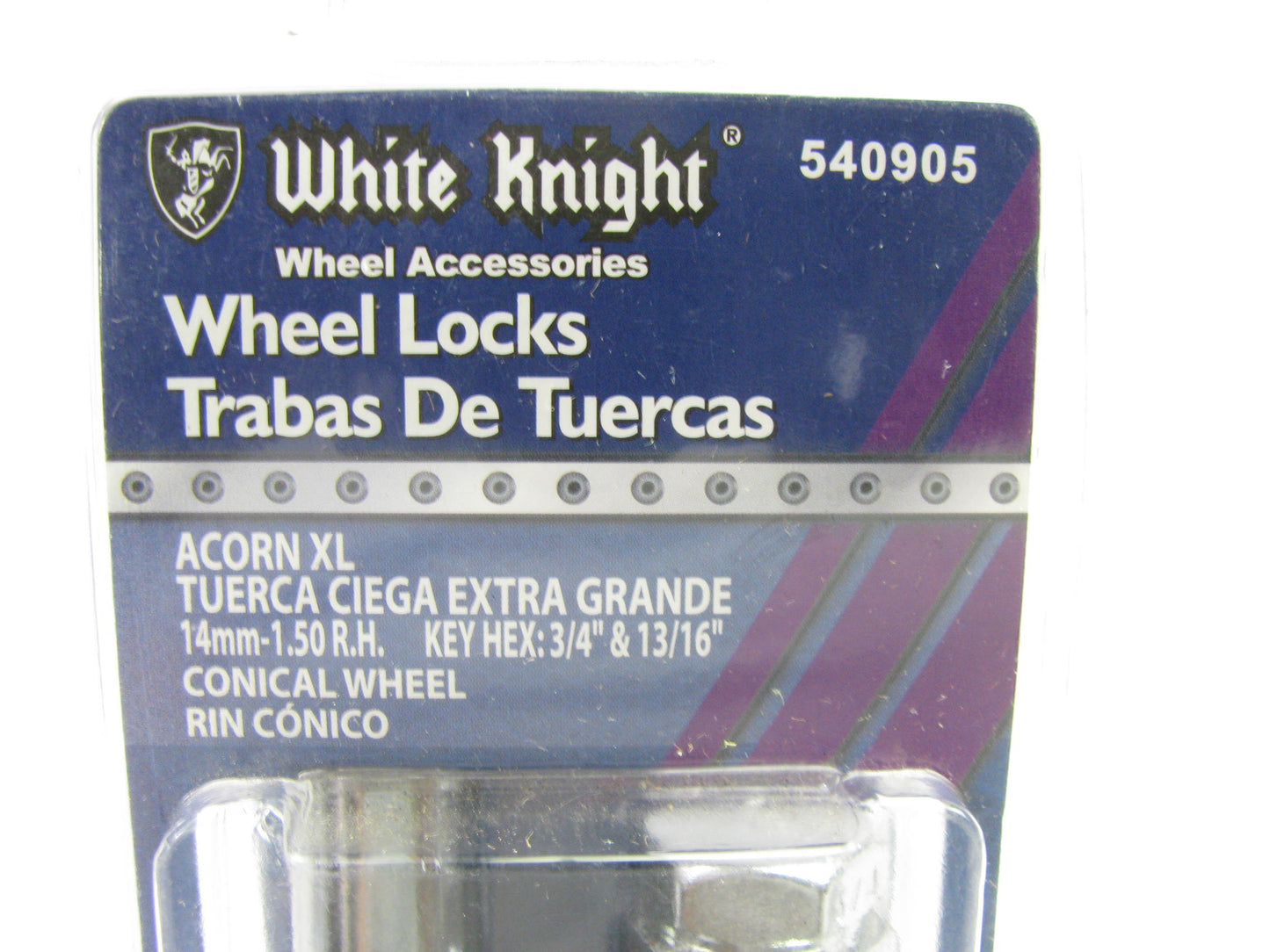 White Knight 540905 Wheel Lock Set 14mm-1.50 RH Acorn XL, 3/4'' & 13/16'' Hex Key