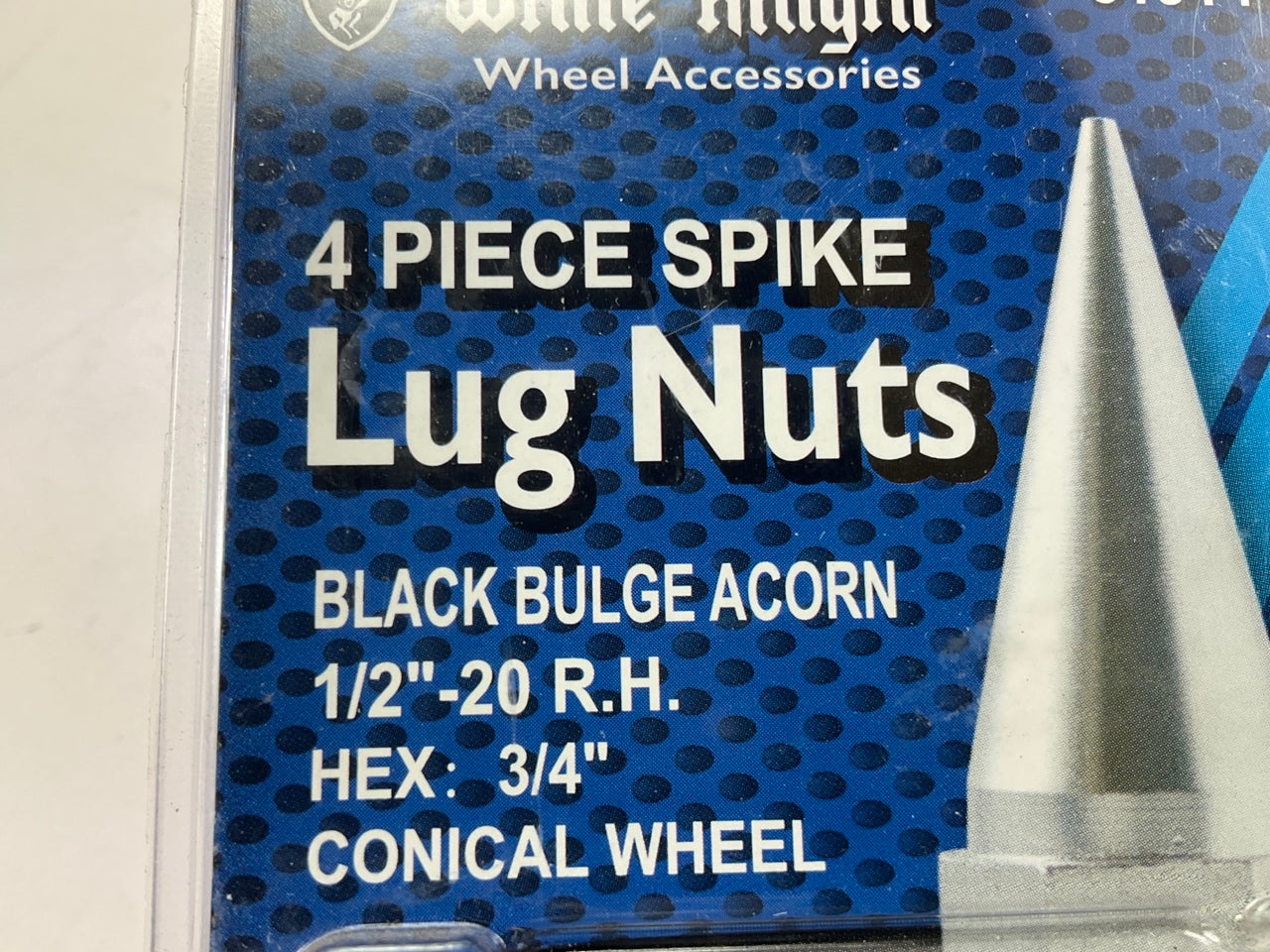 (20) White Knight 619144 Wheel Lug Nuts 1/2''-20 RH Black Bulge Acorn, 3/4'' Hex