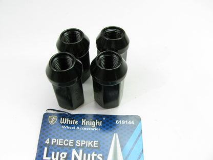 White Knight 619144 Wheel Lug Nuts 1/2''-20 RH Black Bulge Acorn, 3/4'' Hex 4/Pack