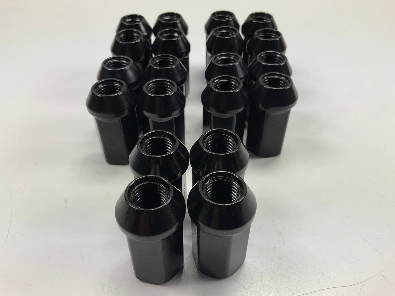 (20) White Knight 619174 Wheel Lug Nuts 12mm-1.50 RH Black Bulge Acorn 3/4'' Hex