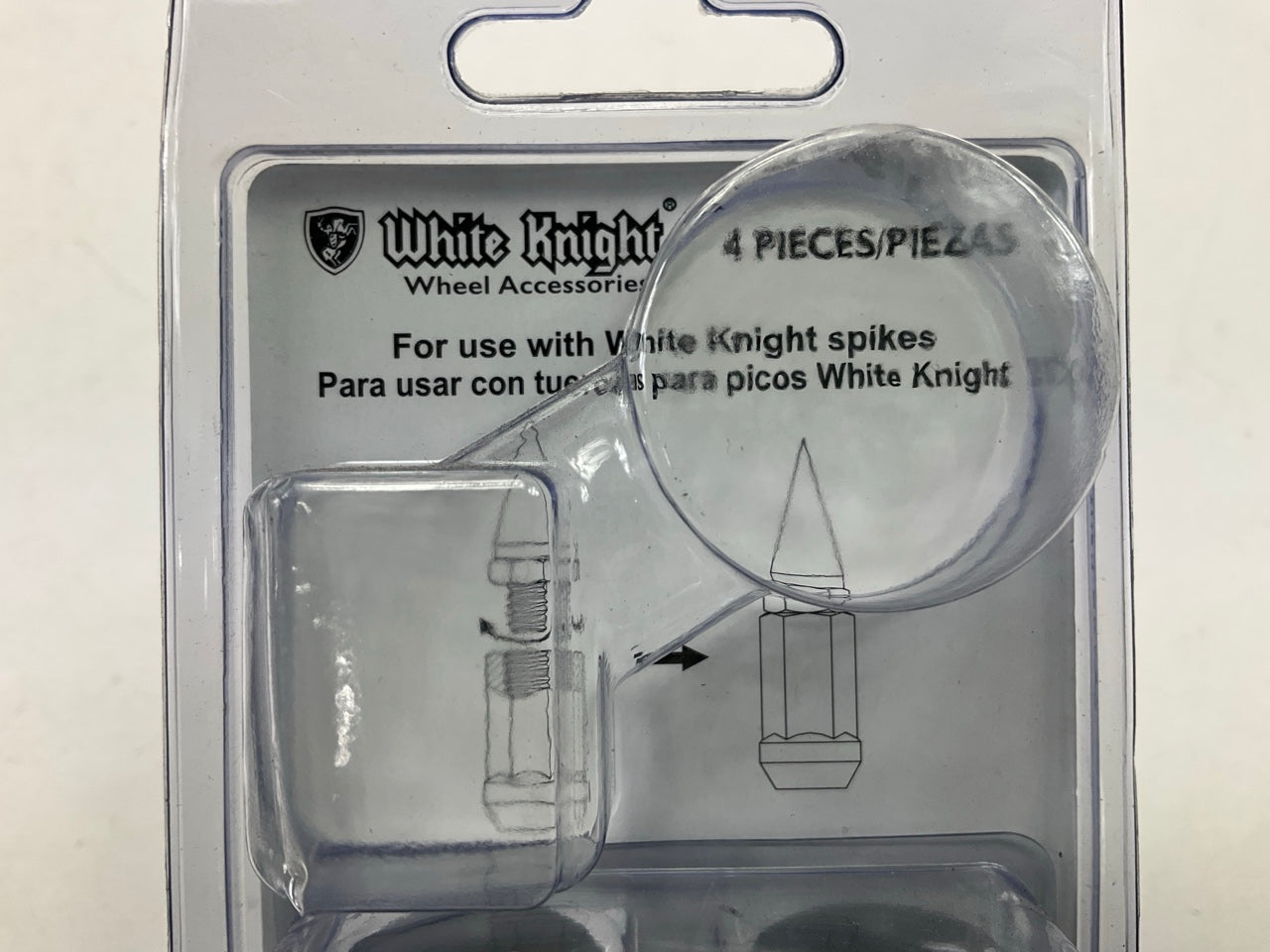 (20) White Knight 619197 Wheel Lug Nuts For Spikes, SPIKES SOLD SEPARATELY