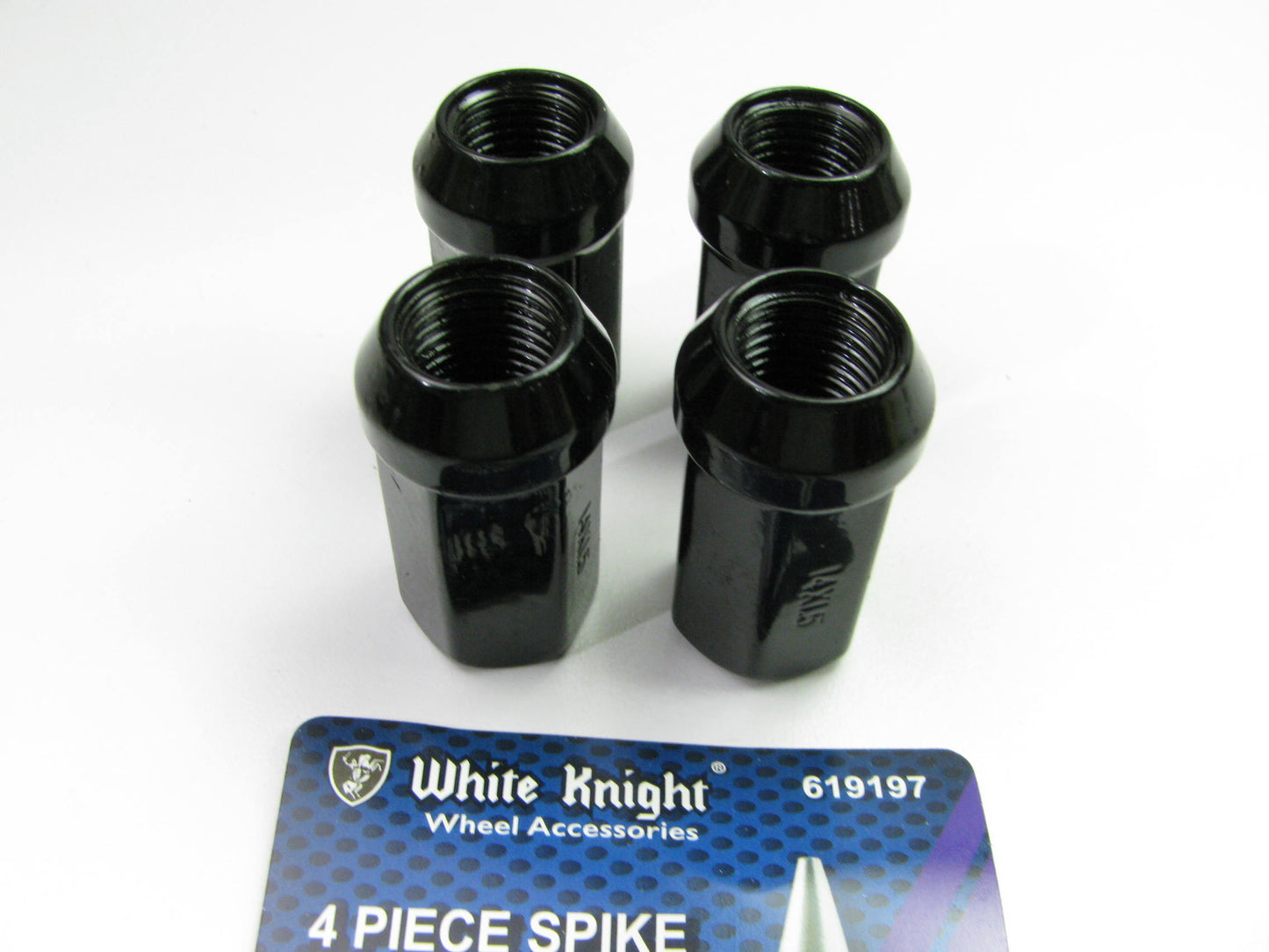 White Knight 619197 Wheel Lug Nuts 4 PACK, 14mm X 1.50RH, SPIKES SOLD SEPARATELY