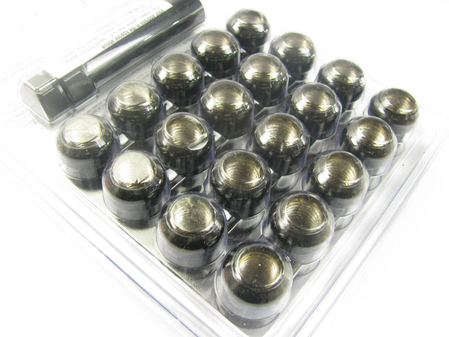 White Knight 723807 Wheel Lock Set Kit - 12mm-1.50 Black Spline Acorn, 20 PCS