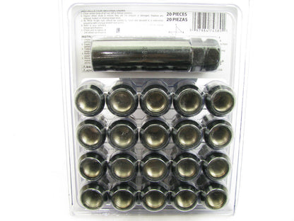 White Knight 743809 Wheel Lock Set Kit - 14mm-1.50 Black Duplex Spline Acorn