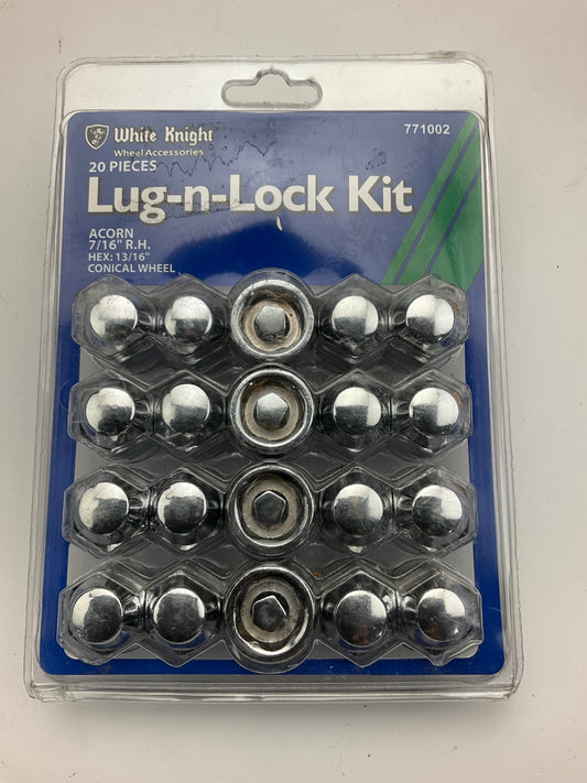 White Knight 771002 20 Pcs Wheel Lugs & Wheel Lock Set Kit