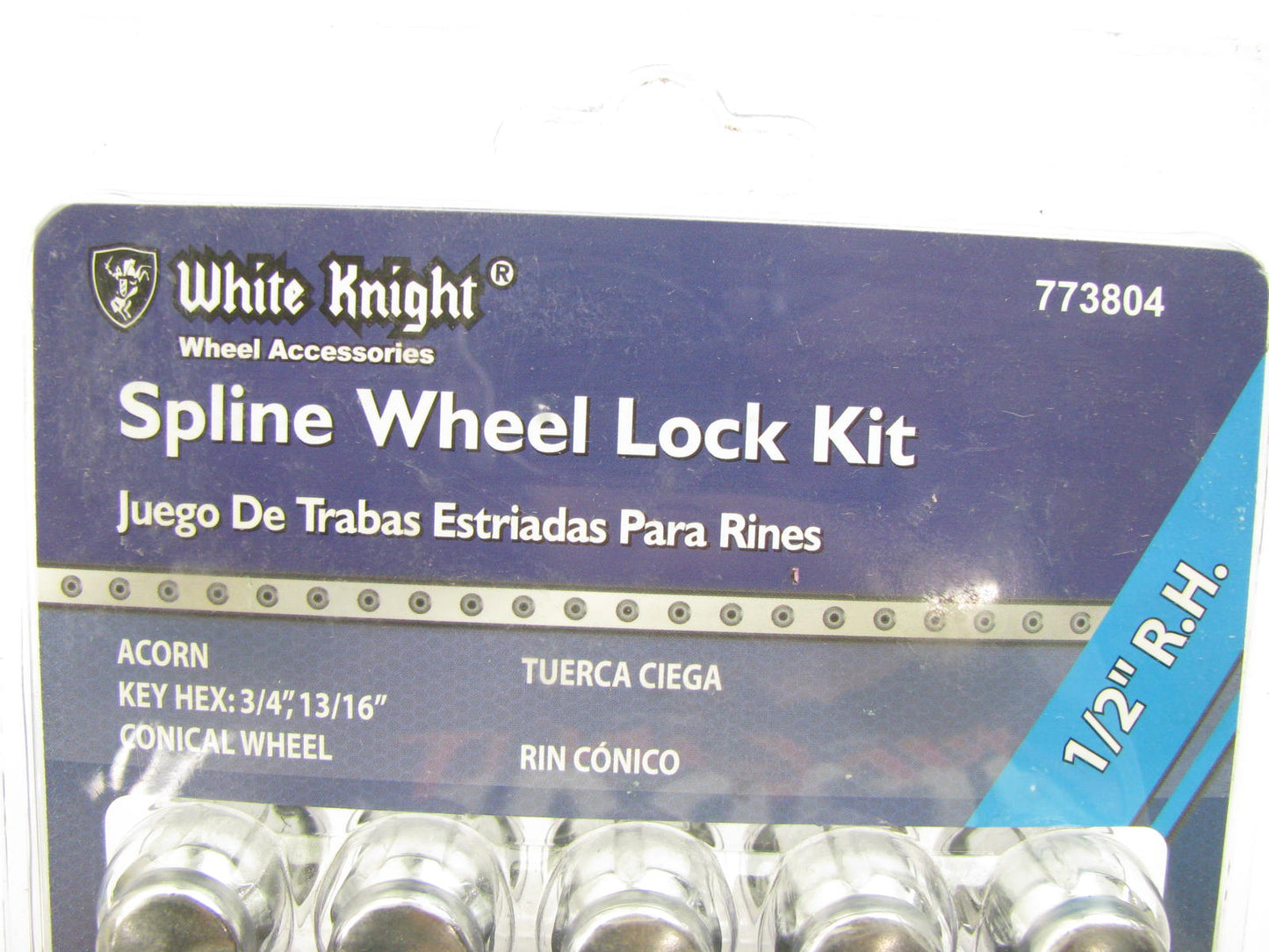 White Knight 773804 Wheel Lock Kit 1/2'' - Acorn Lug Nuts 3/4'' Hex, 20 Pack