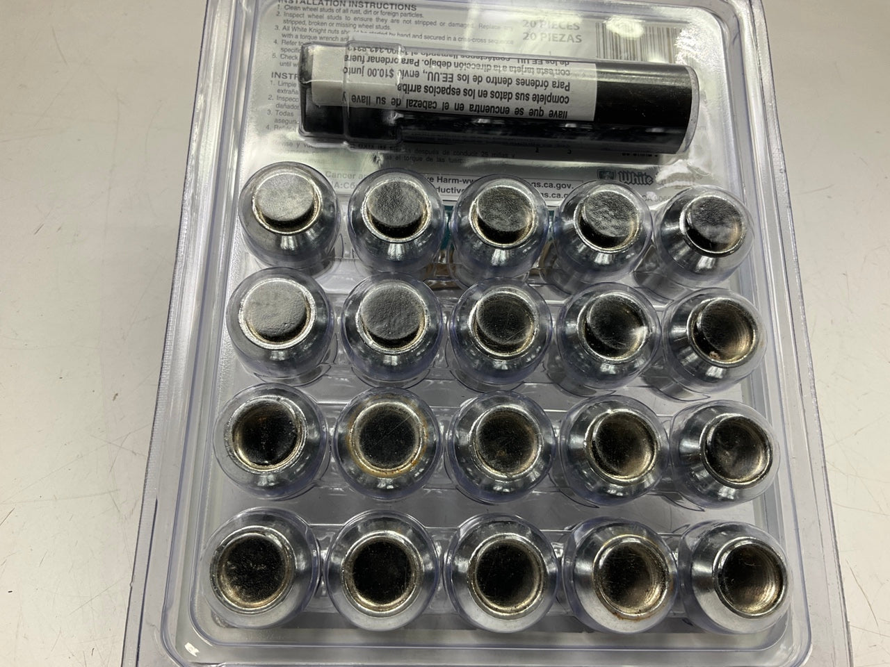 White Knight 773806 Spline Wheel Lug Nut Lock Kit - Acorn 12mm-1.25, 3/4'' 20pcs