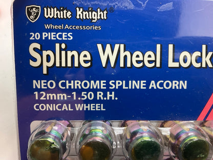 (20) White Knight 783827 Wheel Lug Nuts Lock Kit Spline Acorn 12mm-1.50 R.H