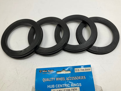 (4) White Knight C106-7830 Hub Centric Rings For Wheels 106.0mm OD, 78.30mm ID