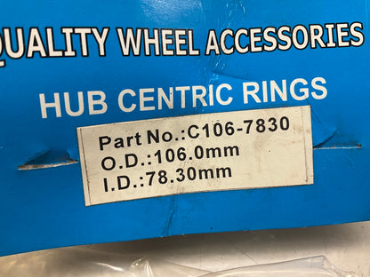 (4) White Knight C106-7830 Hub Centric Rings For Wheels 106.0mm OD, 78.30mm ID