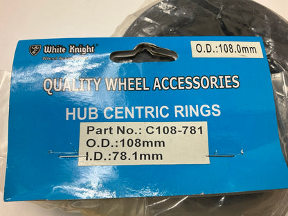 White Knight C108-781 Hub Centric Rings 108mm OD, 78.1mm ID - Pack Of 4