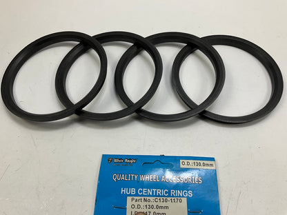(4) White Knight C130-1170 Hub Centric Rings For Wheels 130.0mm OD 117.0mm ID