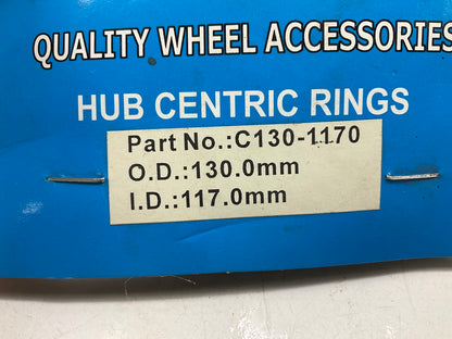 (4) White Knight C130-1170 Hub Centric Rings For Wheels 130.0mm OD 117.0mm ID