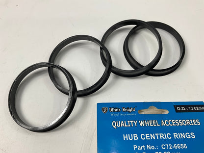 (4) White Knight C72-6656 Hub Centric Rings For Wheels 72.62mm OD, 66.56mm ID