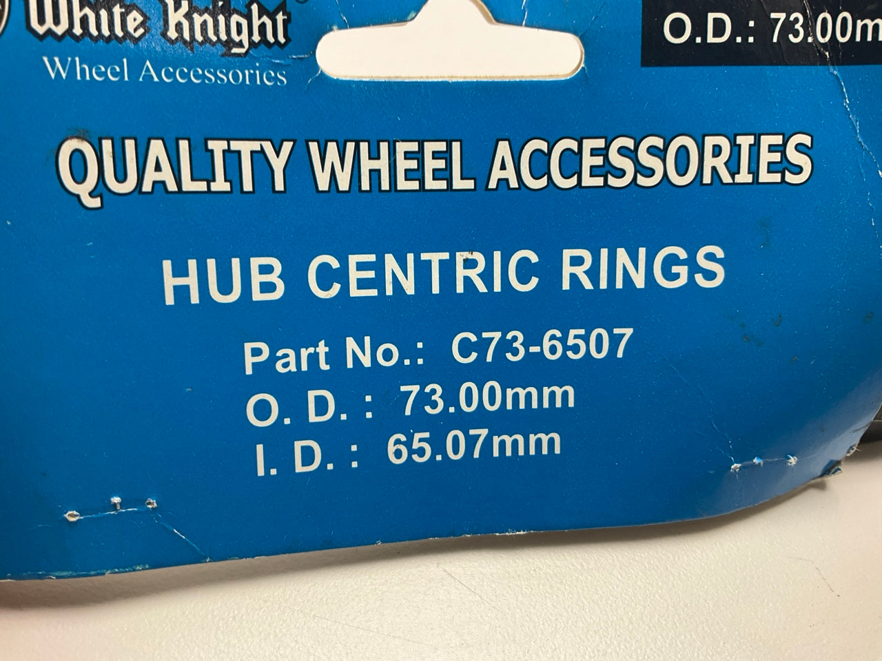 (4) White Knight C73-6507 Hub Centric Rings For Wheels 73.00mm OD, 65.07mm ID