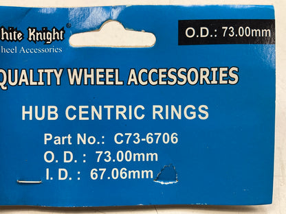 White Knight C73-6706 Wheels Plastic Hub Centric Rings - 67.06mm ID - 73mm OD