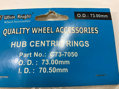 White Knight C73-7050 Hub Wheel Centric Rings 73.00mm OD, 70.50mm ID - Set Of 4