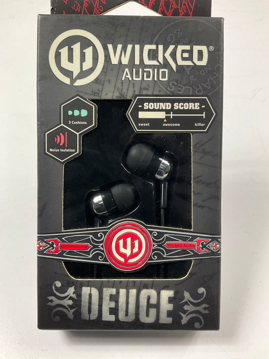 Wicked Audio Deuce In-Ear Headphones Earbuds Model WI-1800 - Chrome - New In Box