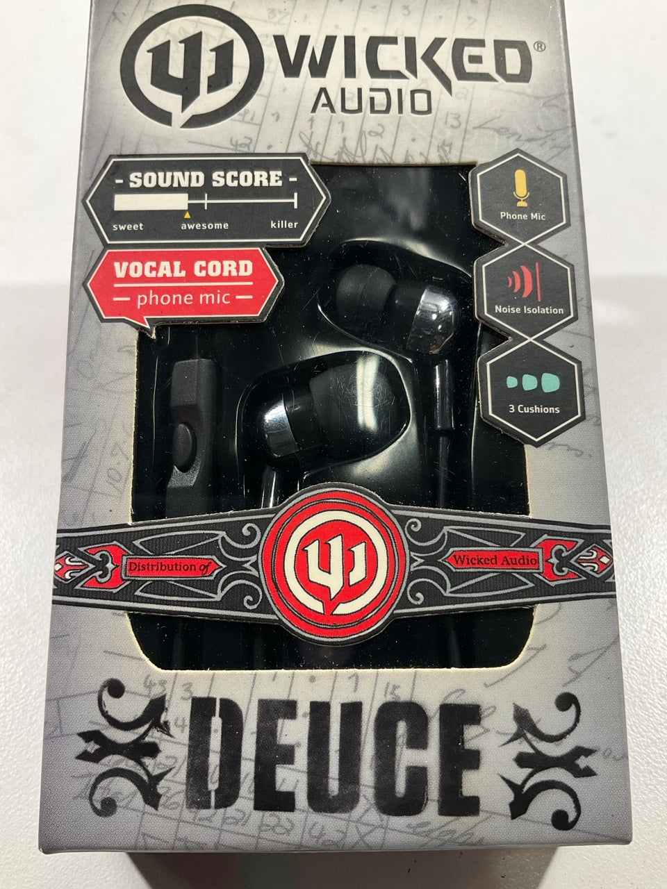 Wicked Audio DEUCE WI1850 Noise Isolation In-Ear EARbuds Headphones With Mic