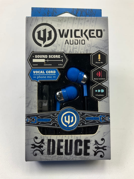 Wicked Audio WI-1851 In-Ear Deuce Earbud Headphones,  Blue Ear Buds