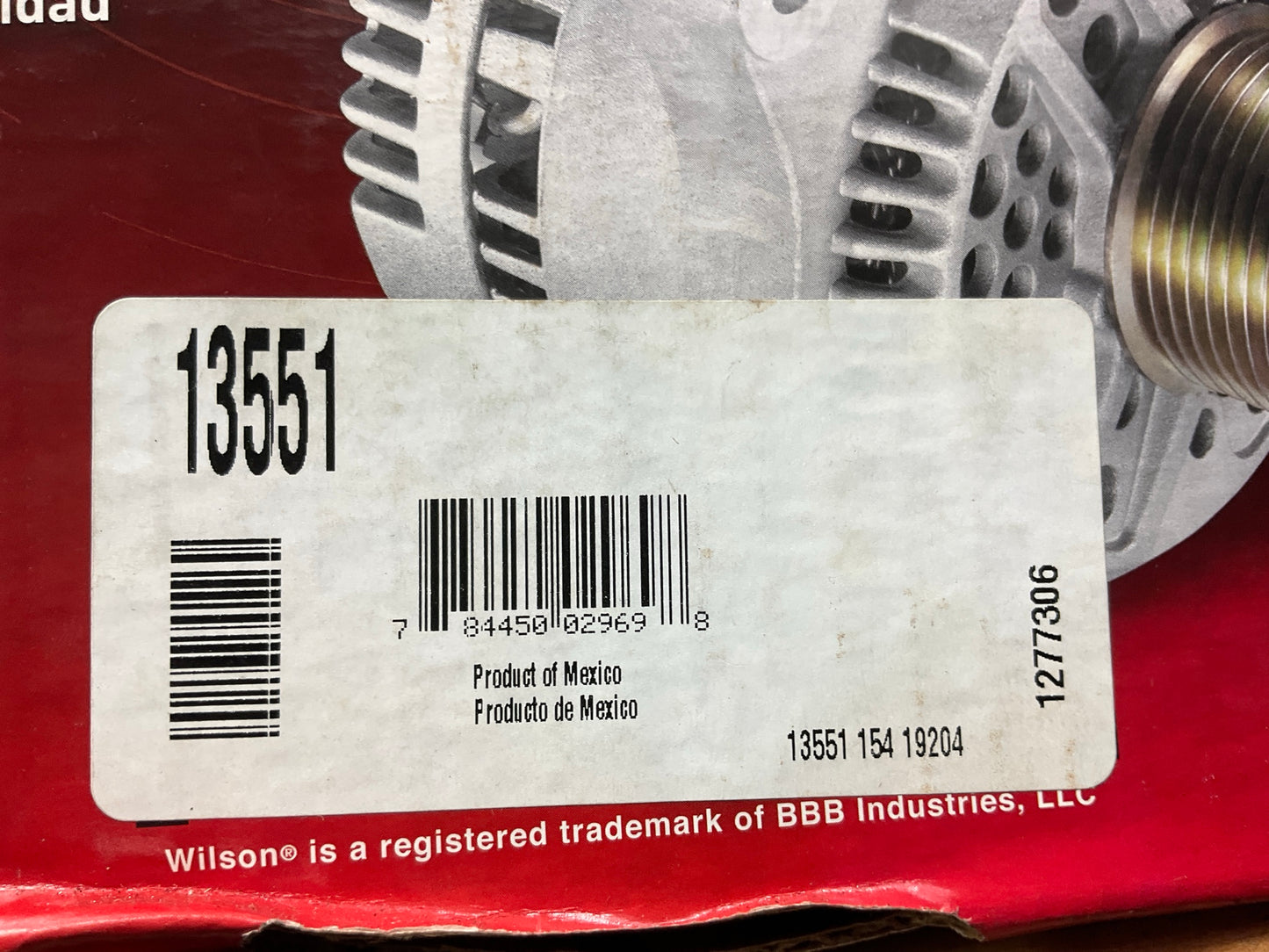 REMAN. Wilson 13551 Alternator 70 Amp - 1993-1997 Toyota Corolla, 94-97 Celica