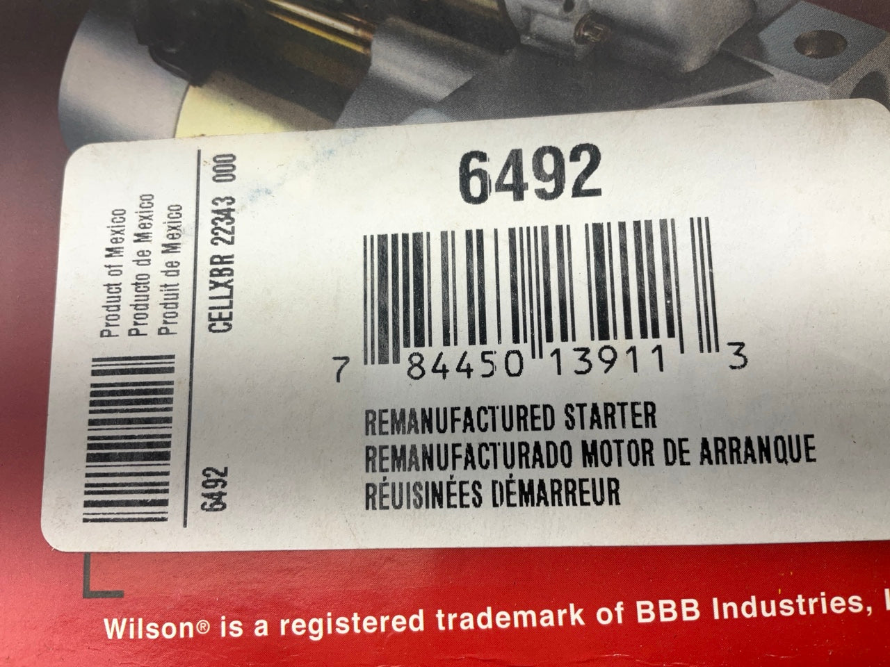 REMAN. Wilson 6492 Starter