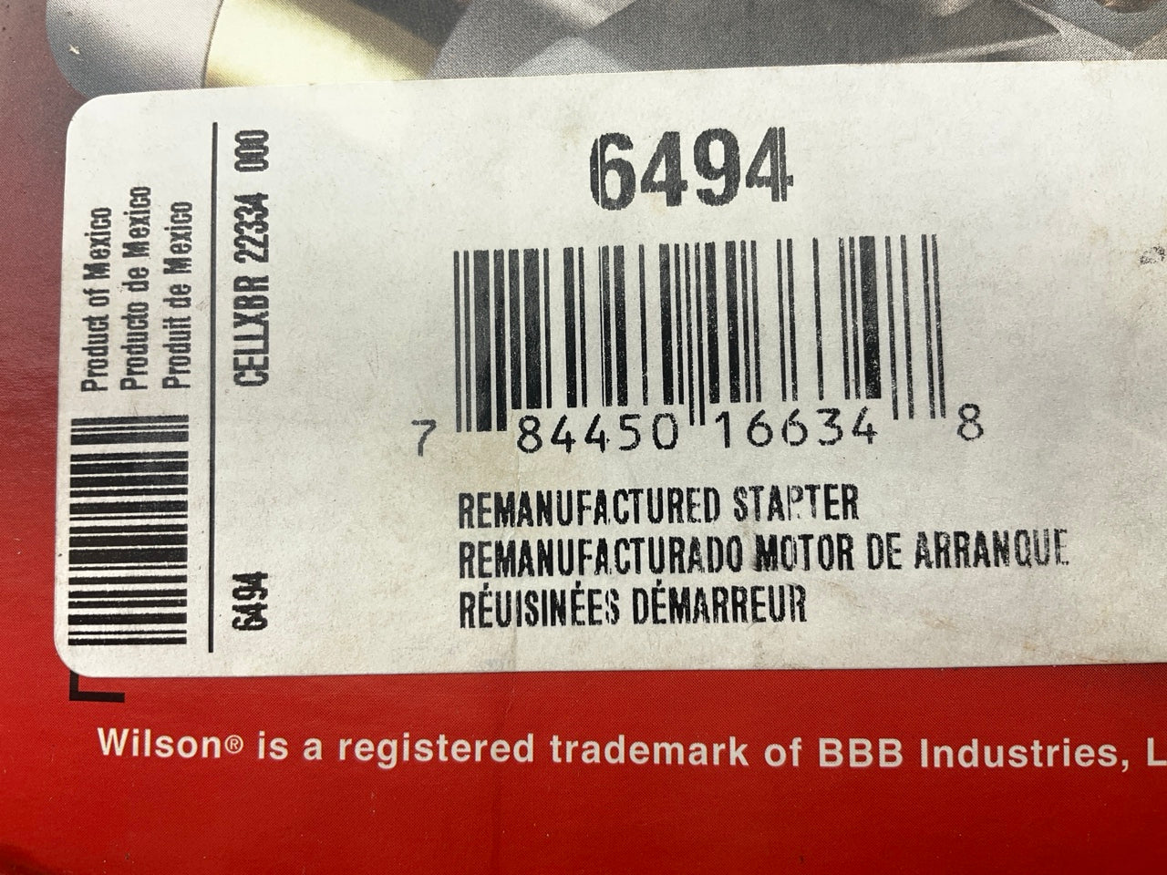 REMAN. Wilson 6494 Starter Replaces 89018123, 410-12257