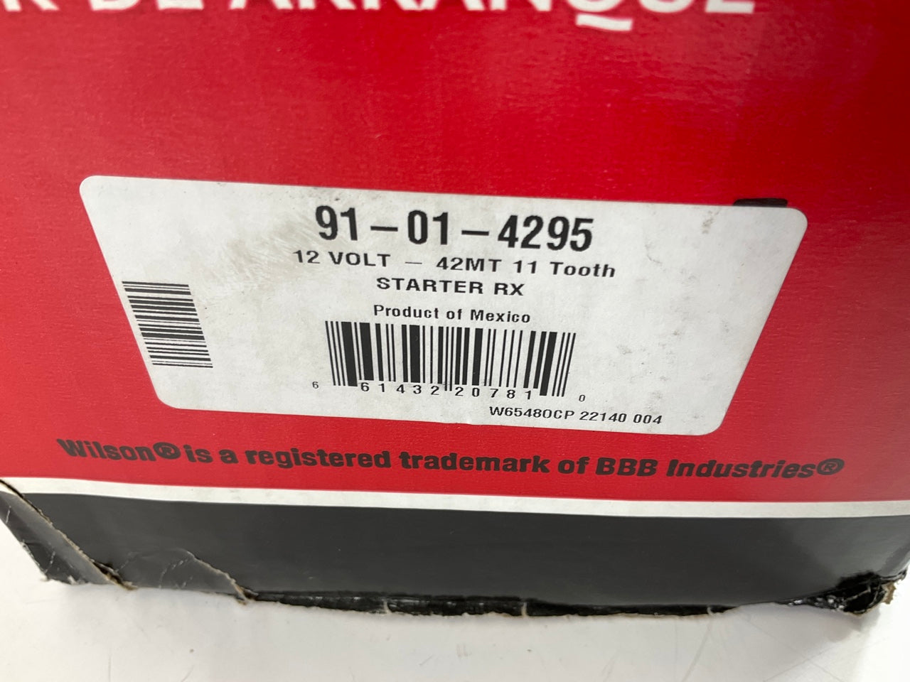 REMAN. Wilson 91-01-4295 Starter - 42MT Type, 12 Volt, 11 Tooth