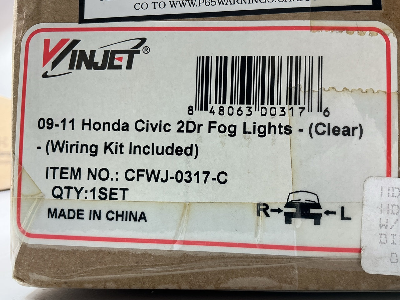 Winjet CFWJ-0317-C Fog Light Lamp Kit - 2009-2011 Honda Civic 2-Door Coupe
