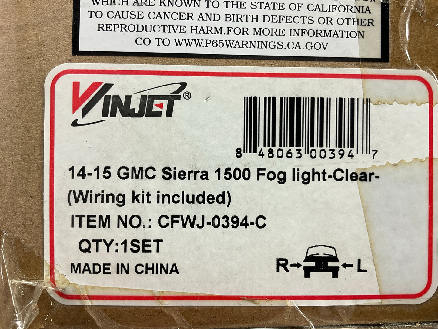 Winjet CFWJ-0349-C Fog Light Lamp Kit W/ Switch - 2014-2015 GMC Sierra 1500