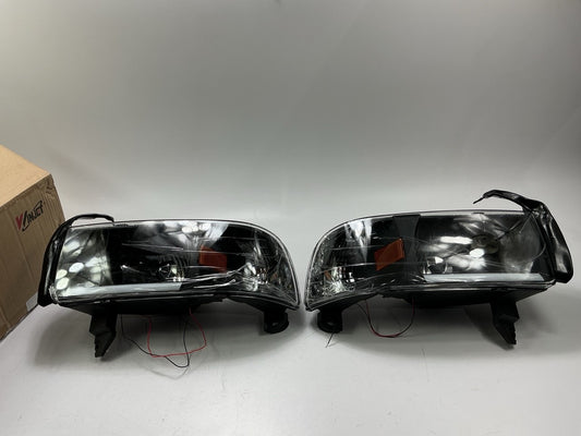 Winjet WJ10-0302-04 Headlight Headlamps Set Pair W/ Light Bar For 1994-2001 Ram