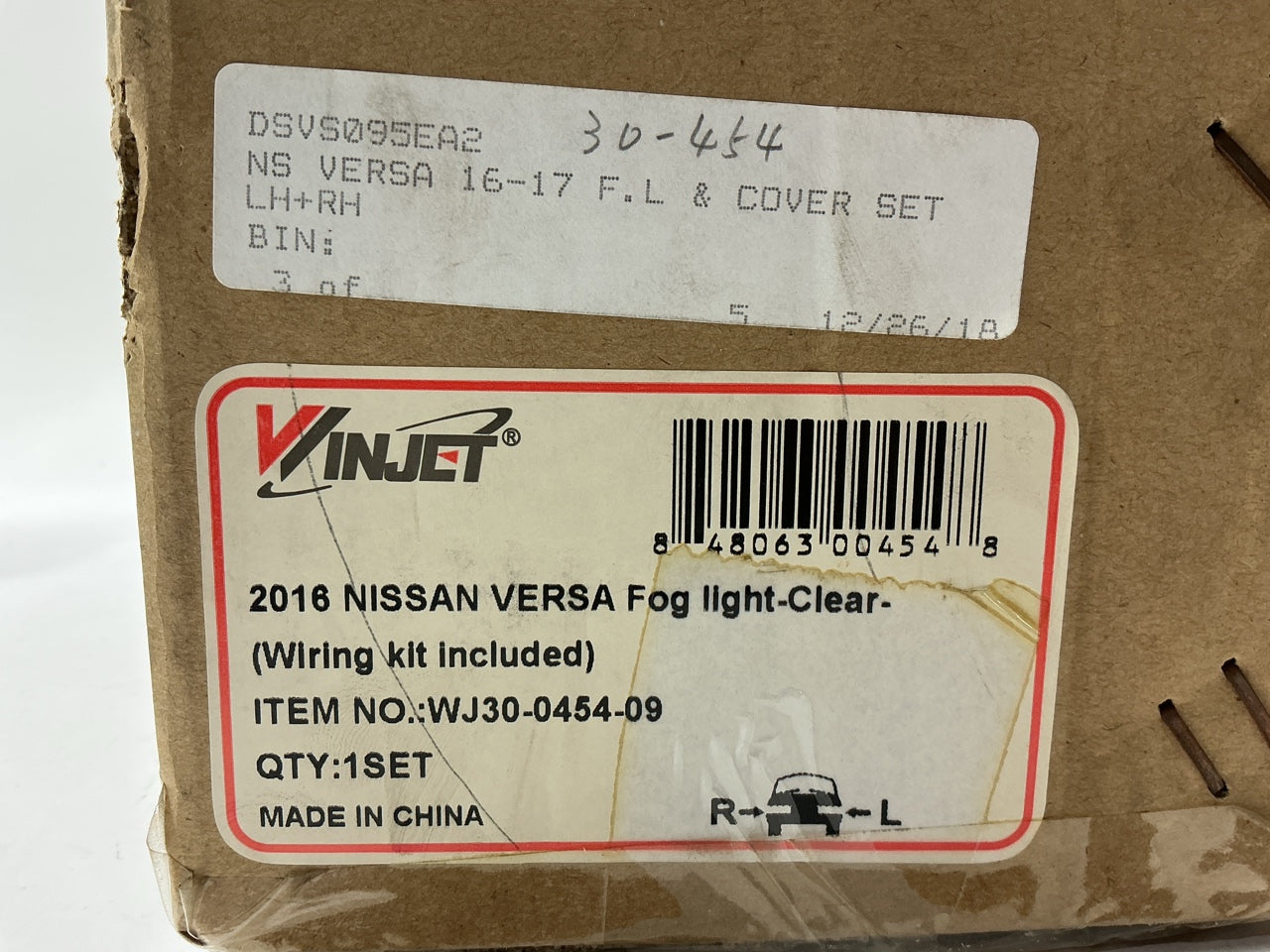 Winjet WJ30-0454-09 Fog Light Lamp Set W/ Wiring (Clear) For 16-19 Nissan Versa