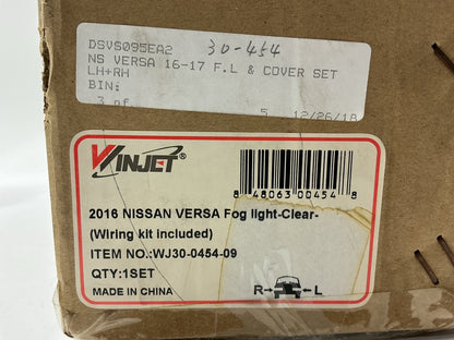Winjet WJ30-0454-09 Fog Light Lamp Set W/ Wiring (Clear) For 16-19 Nissan Versa
