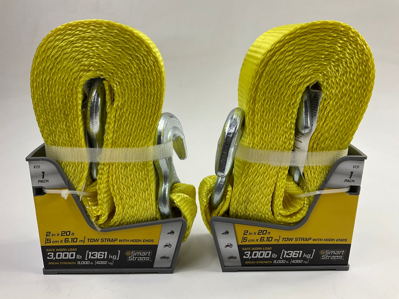 (2) Winston Products 131 - 2'' Tow Strap With Hook, 20 Feet, 3000 Lbs Capacity