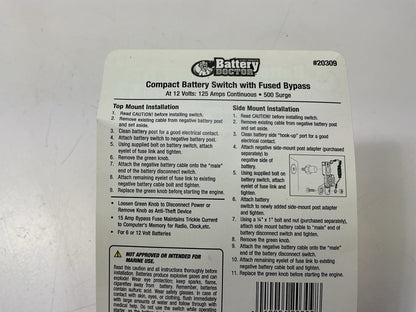 OPEN BOX Wirthco 20309 Compact Battery Disconnect Knob Switch W/ Bypass Top Post