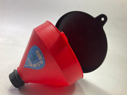 Funnel King 32425 Drum Funnel With Screen & Lockable Lid, 4 Quart, Spill Free
