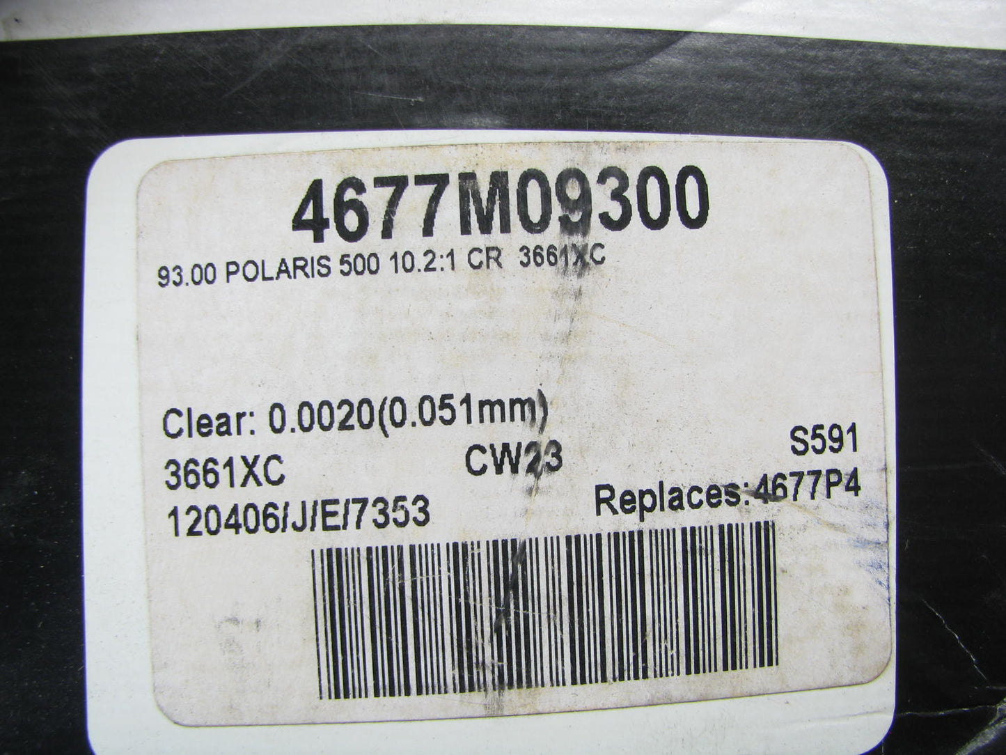 Wiseco 4677M09300-NO RINGS Piston 1.00mm Oversize To 93.00mm, 10.2:1 Comp 504cc