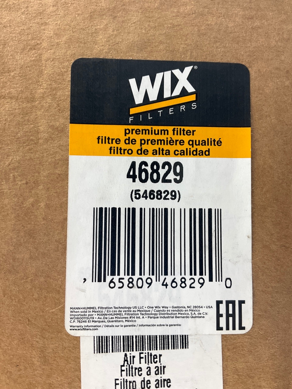 WIX 46829 Air Filter - Replaces RS3923, P780012, CA9002SY, LAF9100, AF26394