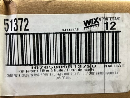 (12) WIX 51372 Engine Oil Filter