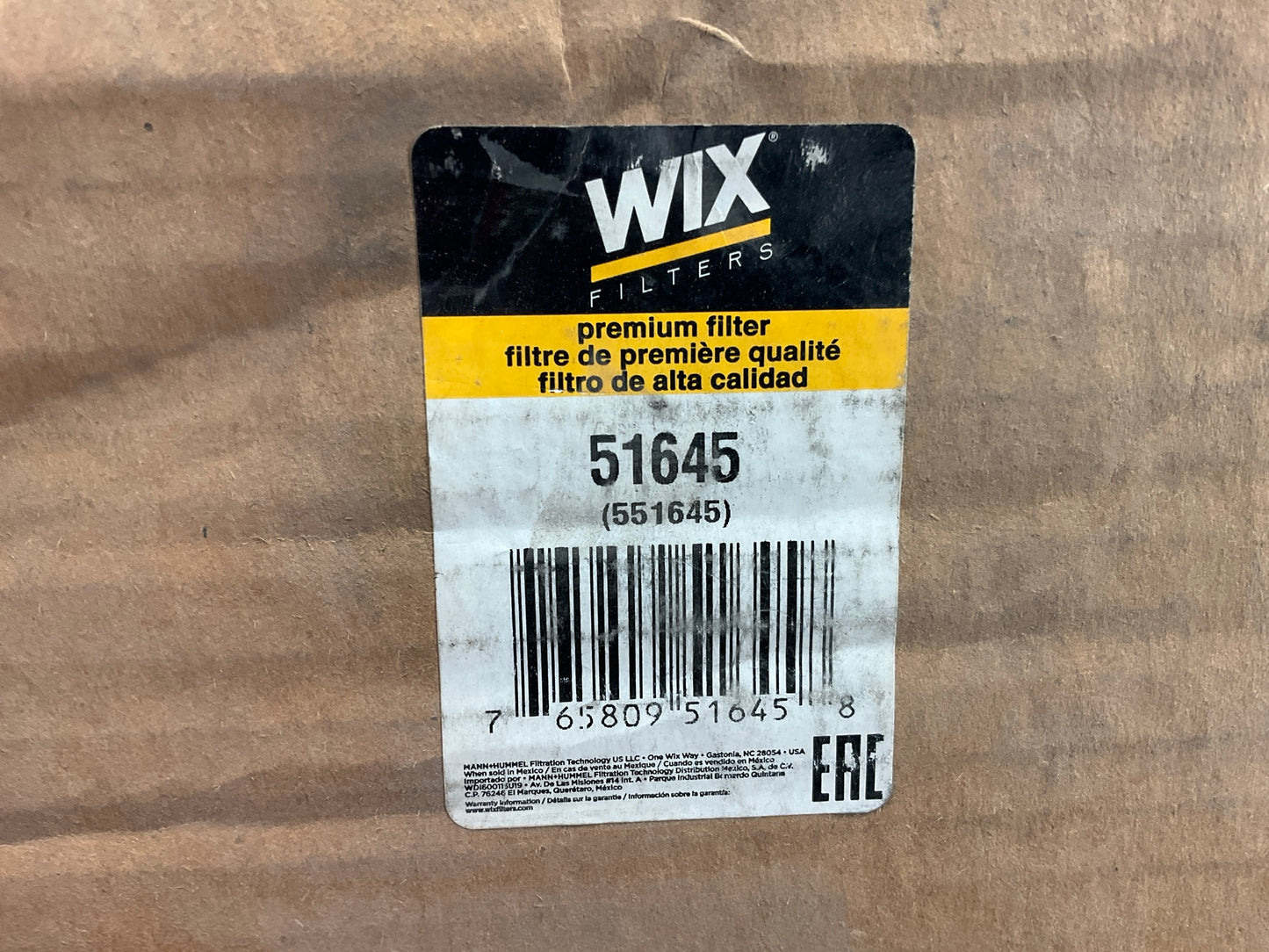 Wix 51645 Cartridge Lube Sock Filter - Replaces Baldwin V1645C, HASTINGS LF246