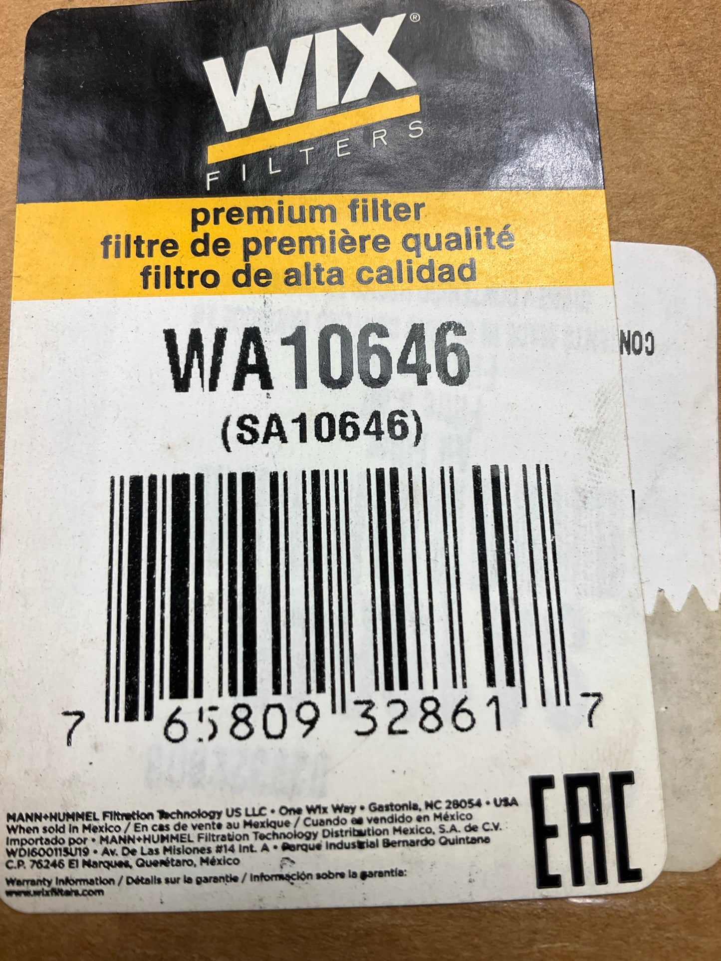 WIX WA10646 Engine Air Filter